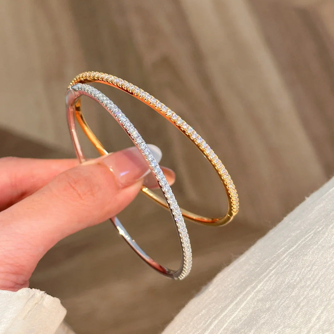 Half Circle Diamond Bracelet Female Affordable Luxury Fashion Niche Exquisite Diamond In The Debris